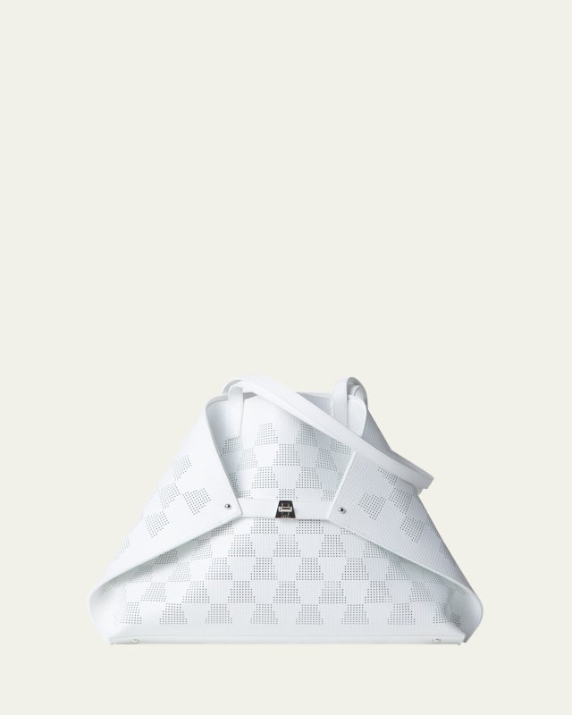 Ai Medium Lasercut Grid Leather Tote Bag